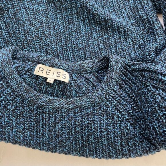 Reiss Multicolored‎ Blue Chunky Knit Cotton Boxy Sweater - Picture 5 of 13